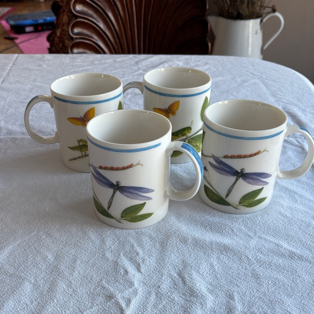 Rare Starbucks dragonfly grasshopper mug set of 4